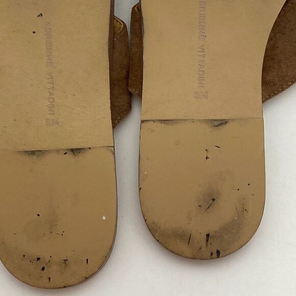 Adrienne Vittadini Women's Brown Embellished Rhinestones Crisscross Sandal Sz 8M - Picture 8 of 10